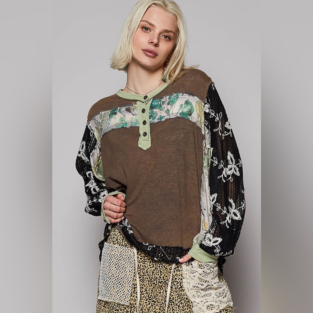 P20 POL Floral Button Down Shirt